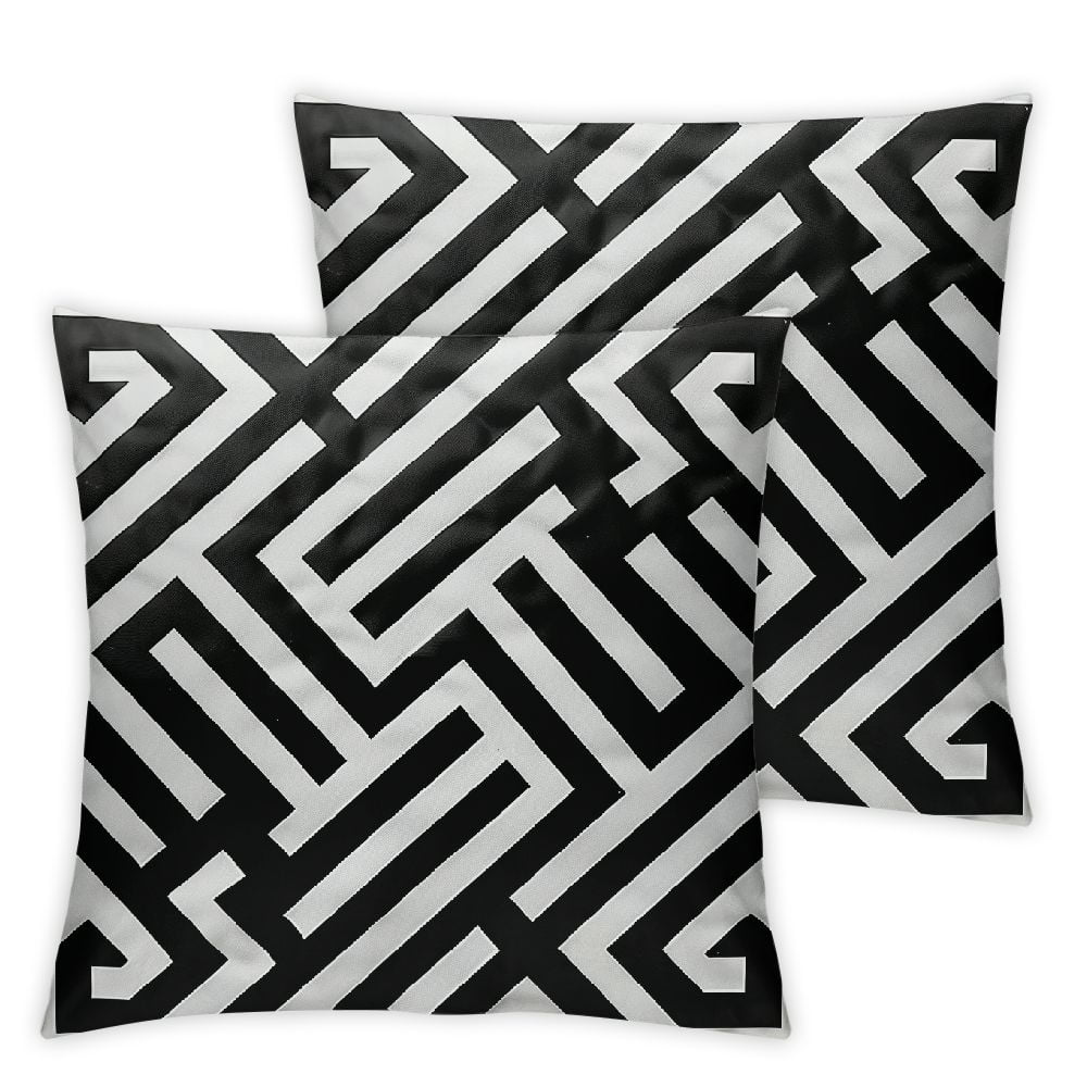 Acheng Set of 2 Black White and Grey Throw Pillow Covers Modern ...