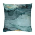 thumbnail image 1 of Acheng Short Plush Pillowcase 1 Piece Gold and Blue Abstract Art White, 1 of 5