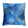thumbnail image 1 of Acheng Short Plush Pillowcase 1 Piece Gold and Blue Abstract Art White, 1 of 5
