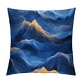 thumbnail image 1 of Acheng Short Plush Pillowcase 1 Piece Gold and Blue Abstract Art White, 1 of 5