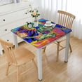 thumbnail image 1 of Acheng Skeleton Book Psychedelic Art Square Tablecloth Washable for Home Kitchen Outdoor Decoration 100% Polyester Fiber 52*52, 1 of 8