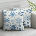 thumbnail image 1 of Acheng Snowflakes Pillow Covers, Winter Blue Snowflakes Lumbar Cover,Seasonal Christmas Xmas Decoration for Home Décor Throw Cushion Case for Sofa Couch,Set of 2 White, 1 of 6