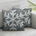 thumbnail image 1 of Acheng Soft Square Christmas Snowflake Home Decorative Canvas Throw Pillow Covers Cushion Covers Pillowcases for Sofa Bed Chair,Set of 2 White, 1 of 6