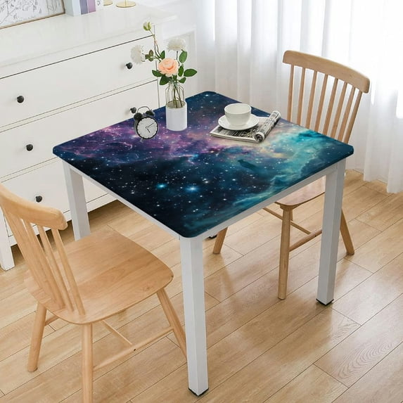 Acheng Space Art Square Tablecloth with Elastic Edge 100% Polyester Fiber 40*40