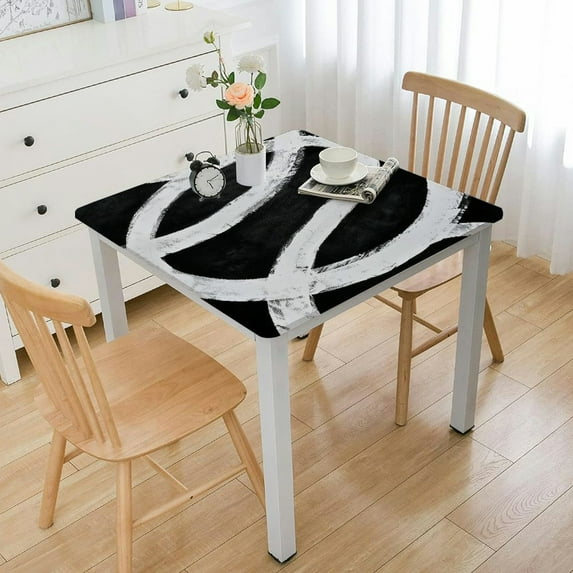 Acheng Spiral Design Square Fitted Tablecloth 100% Polyester Fiber 40*40