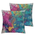 thumbnail image 1 of Acheng  Splash Ink Graffiti Throw Pillow Cushion Covers Color Background of Paint Splashes Decorative Square Accent Pillow Case Set Of 2 Two Sides Print 20x20in, 1 of 7