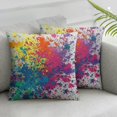 thumbnail image 1 of Acheng  Splash Ink Graffiti Throw Pillow Set of 2 Cushion Covers Color Background of Paint Splashes Decorative Square Accent Pillow Case White, 1 of 6