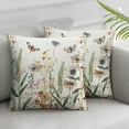 thumbnail image 1 of Acheng  Spring Colorful Flowers Daisy Dragonfly Throw Pillow Cover,  Spring Cushion Case for Sofa Couch White, 1 of 6