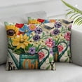 thumbnail image 1 of Acheng Spring Decorative Throw Pillow Covers Set of 2, Coloured Floral Watering Can Pot Bird Daisy Flower Bloom Cushion Case Decor, Spring Summer Farmhouse Plant Botanical Decoration White, 1 of 6