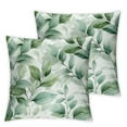 thumbnail image 1 of Acheng Spring Sage Green Leaf Pillow Covers Set of 2, Eucalyptus Floral Watercolor Pillow Cushion Cases, Gray Seafoam Leaves Modern Throw Pillows Cover Decor Gifts for Bed Couch, 1 of 7