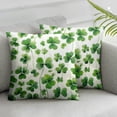 thumbnail image 1 of Acheng St Patricks Day Pillow Covers Watercolor Lucky Green Clover Shamrock Throw Pillow Cover Cushion Case for Sofa Couch Home Farmhouse Decorations,Set of 2 White, 1 of 6