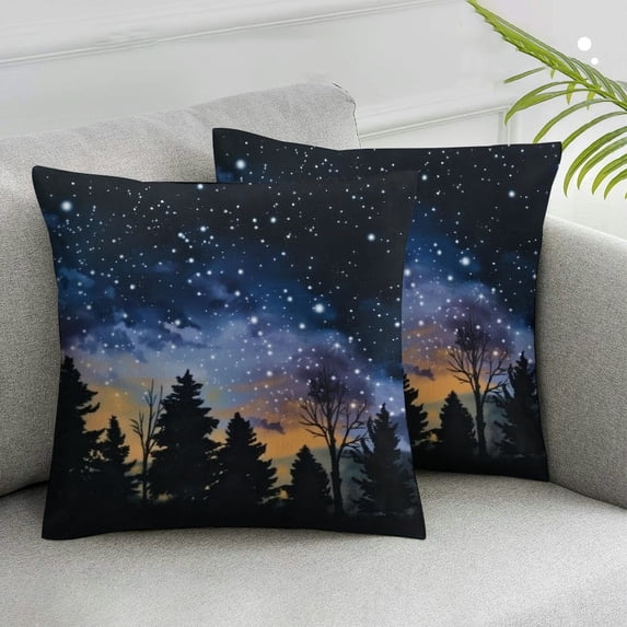 Acheng Starry Divination Exquisite Throw Pillow Covers - Perfect Decorative Set for Living Room,2pcs White