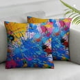 thumbnail image 1 of Acheng Summer Pillow Covers Fun Funky Summer Colors Paint Splatter Art Pillow Cushion Case Abstract Ink Paint Splat Square Soft Pillowcases ,Set of 2 White, 1 of 6