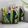 thumbnail image 1 of Acheng Summer Style Cactus Decor Throw Pillow Cover Green Plants Decorative Burlap Square Outdoor Cushion Cover Pillow Case for Car Sofa Bed Couch, 2 Pcs White, 1 of 6