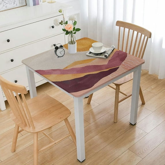 Acheng Sun Mountains Art Deco Square Tablecloth Outdoor Fitted 100% Polyester Fiber 52*52