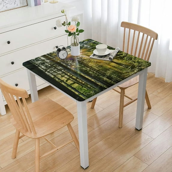Acheng Sunbeam Trees Forest Square Fitted Table Cloths 100% Polyester Fiber 40*40