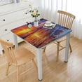 thumbnail image 1 of Acheng Sunset Palm Trees Square Tablecloth Waterproof 100% Polyester Fiber 46*46, 1 of 8