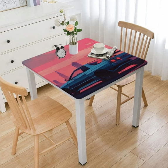 Acheng Synthwave Style Square Tablecloth for Outdoor Picnic Camping and Indoor Kitchen Dining Party 100% Polyester Fiber 46*46