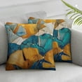 thumbnail image 1 of Acheng Teal and Yellow Pillow Covers, Autumn Turquoise Ginkgo Throw Pillow Covers Blue and Gold Square Floral Couch Pillow Cases,2 Pcs (No Inserts) White, 1 of 6