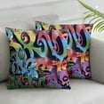 thumbnail image 1 of Acheng Throw Pillow Cover Grafitti Graffiti Urban Wall Graffitti Street Amazing Color Abstract  Pillowcase Home Decorative Square Pillow Case Cushion Cover 2 pcs White, 1 of 6