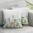thumbnail image 1 of Acheng Throw Pillow Cover Llama Cactus Cute Animal Alpaca Boho Tribal Design High Land Plants Decor Lumbar Pillow Case Cushion for Sofa Couch Bed,2 Pcs White, 1 of 6