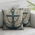 thumbnail image 1 of Acheng Throw Pillow Cover Nautical Theme Vintage Navigation Pattern Anchor Ocean Theme Marine Throw Pillow Covers for Couch Sofa Home Decor,2 Pcs White, 1 of 6