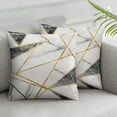 thumbnail image 1 of Acheng Throw Pillow Cover Set of 2 Gray Stone Marble Design with Golden Geometric Lines Black and White Marbling Modern Luxurious Decorative Pillow Case Home Decor Square Pillowcase White, 1 of 6