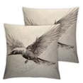 thumbnail image 1 of Acheng Throw Pillow Cover Sketch Sparrow Rectangular Sofa Pillow Case Cushion Cover for Home Couch Bed Decor,Set of 2 White(Two Side print) 18x18in, 1 of 7