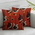 thumbnail image 1 of Acheng Throw Pillow Covers Rock and Roll Guitar Square Home Decorative Cushion Covers Pillowcases for Outdoor Bed Sofa Bar Wedding Couch Family,2 Pcs White, 1 of 6