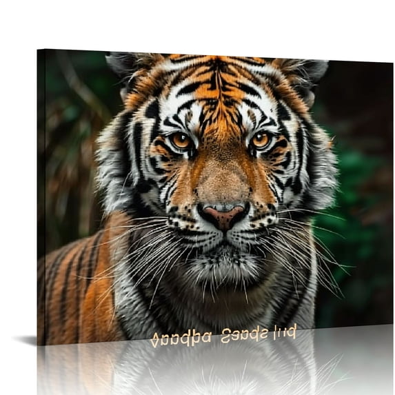 Acheng Tiger Canvas Wall Art Motivational Inspirational Quotes Animal Picture Canvas Print Artwork for Bedroom Living Room Office Wall Decoration Wooden Framed Ready to Hang 16x12in