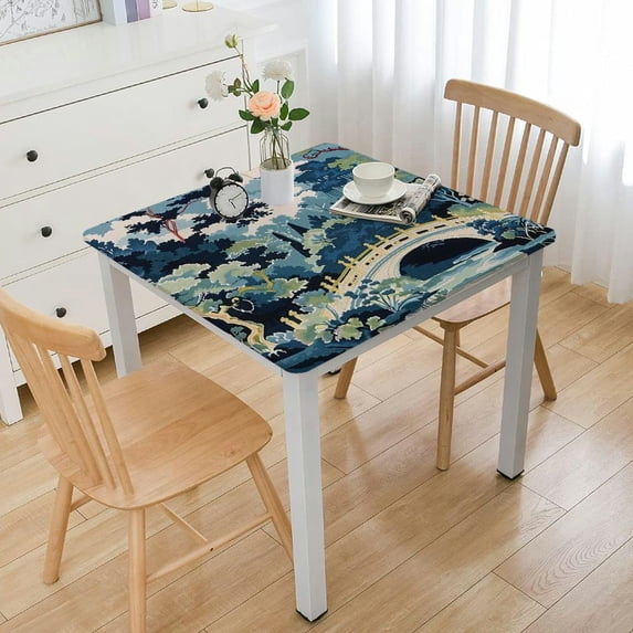 Acheng Trees Clouds Square Tablecloth Full Width Single-Sided Printing 100% Polyester Fiber 40*40