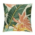 thumbnail image 1 of Acheng Tropical Pillow Covers Summer Hawaiian Style Coral Orange Aqua Blue Green Leaf Print Decorative Throw Pillows Outdoor Modern Decorations Pillow Cases for Couch Sofa Bed Decor  White, 1 of 5