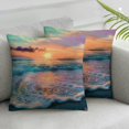 thumbnail image 1 of Acheng Tropical Sea Beach Ocean Waves Pillow Cover , Seaside Scene Island Hawaiian Sunrise Beach Theme Farmhouse Decorative Throw Pillow Cover for Sofa Couch Home Decoration,2 Pcs White, 1 of 6