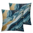 thumbnail image 1 of Acheng Turquoise Marble Pillow Cover Abstract Blue Teal Ripples of Agate Ocean Swirls Ink Art Luxury Farmhouse Decorative Throw Pillow Cover Square Cushion Case for Home Sofa Couch Decor 18x18in, 1 of 7