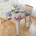 thumbnail image 1 of Acheng Unicorn Flowers Pastel Square Tablecloth Waterproof Resistant Fabric 100% Polyester Fiber 36*36, 1 of 8