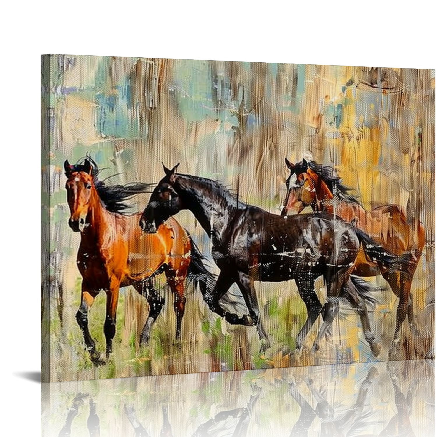 Acheng Vintage Running Horses Abstract Graffiti Horses Canvas Paintings on  the Wall Art Posters and Prints Animals Modern Art Pictures Wooden Framed  Ready to Hang 16x12in - Walmart.com, image size:1500x1500