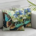 thumbnail image 1 of Acheng Vintage Spring Pillow Covers Modern Flowers Birds Butterflies Sofa Throw Pillow Cover Farmhouse Outdoor Pillow Case Lake Blue Purple Cushion Case Home Decor,2 Pcs White, 1 of 6