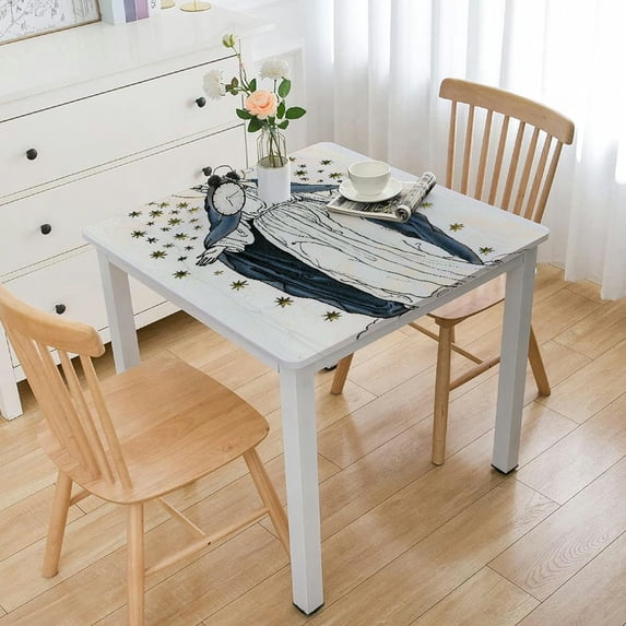 Acheng Virgin Mary Stars Hands Outstretched Square Tablecloth Outdoor Fitted 100% Polyester Fiber 40*40