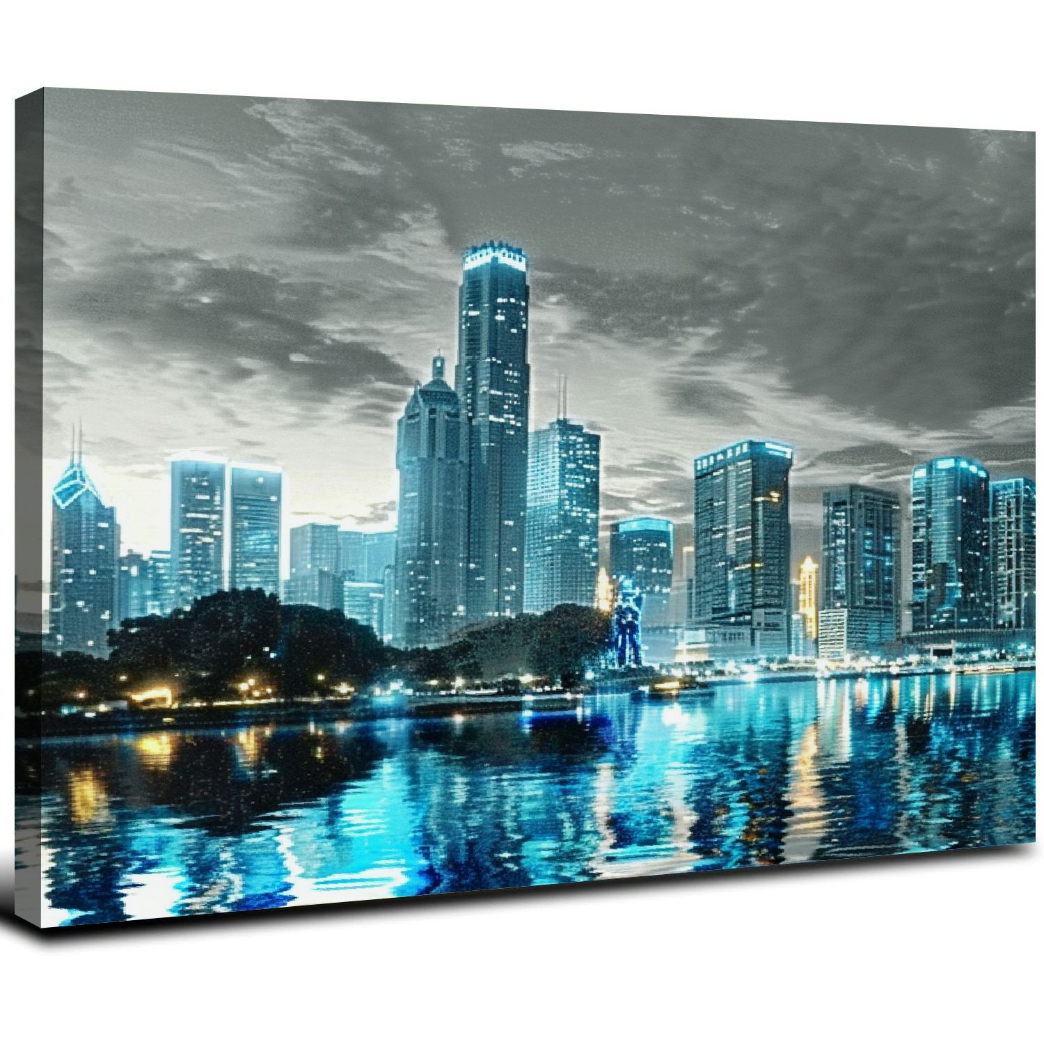 Acheng Wall Decor Living Room Modern City Chicago Skyline Pictures acheng-wall-decor-living-room-modern-city-chicago-skyline-pictures