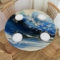 thumbnail image 1 of Acheng Wave Beach Ocean Round Tablecloth Waterproof Resistant Fabric 100% Polyester Fiber Great for Home Kitchen/Parties/Holiday Dinner 38-42, 1 of 8