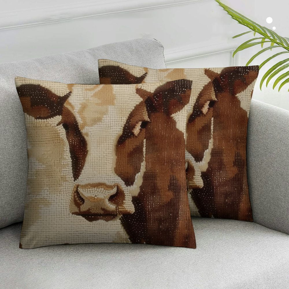 Acheng Western Cowhide Cow Fur Throw Pillow Covers, Cow Lover Gifts ...