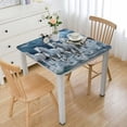 thumbnail image 1 of Acheng White Horses Ocean Full Moon Square Tablecloth with Elastic Edge 100% Polyester Fiber 46*46, 1 of 8