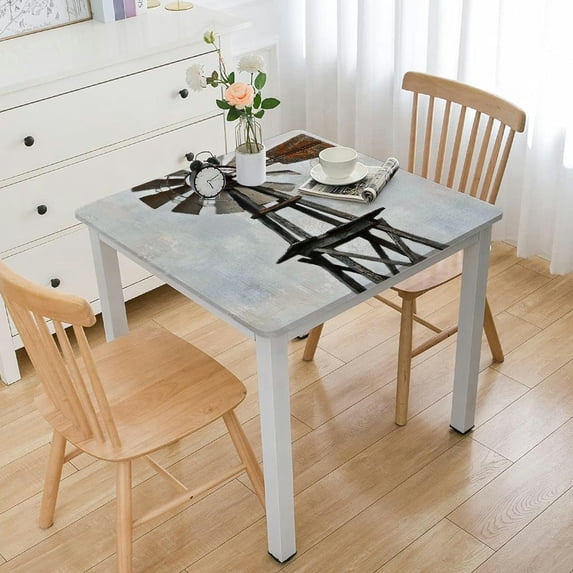 Acheng Windmill Square Tablecloth Full Width Single-Sided Printing 100% Polyester Fiber 52*52