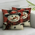 thumbnail image 1 of Acheng Winter Snowman Lumbar Decorative Rectangle Pillow Cover, Let It Snow Red Christmas Snowflake Porch Patio Outdoor Pillowcase, Xmas Holiday Farmhouse Sofa Couch Cushion Case,Set of 2 White, 1 of 6