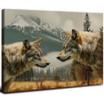 thumbnail image 1 of Acheng Wolf Canvas Print Wall Art Wild Animal Painting Picture Stretched and Framed for Living Room Bedroom Bathroom 20x16inch, 1 of 6