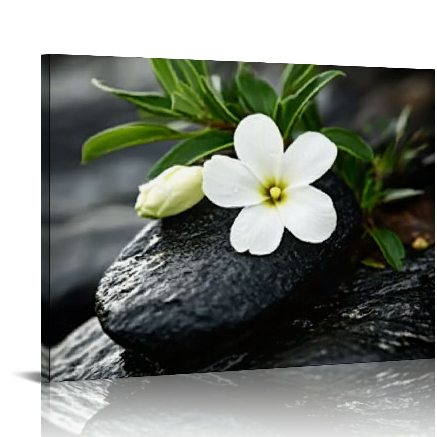 Acheng Zen Pictures Wall Art Still Life Spa Stone Green Bamboo White ...