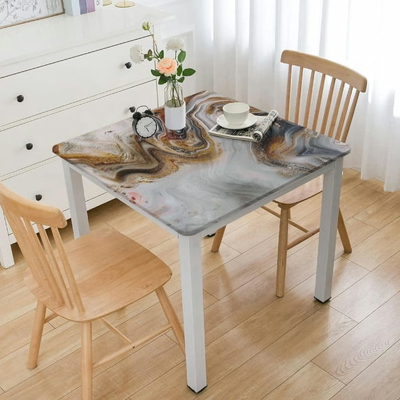 Acheng swirl pattern Square Fitted Tablecloth 100% Polyester Fiber 46*46