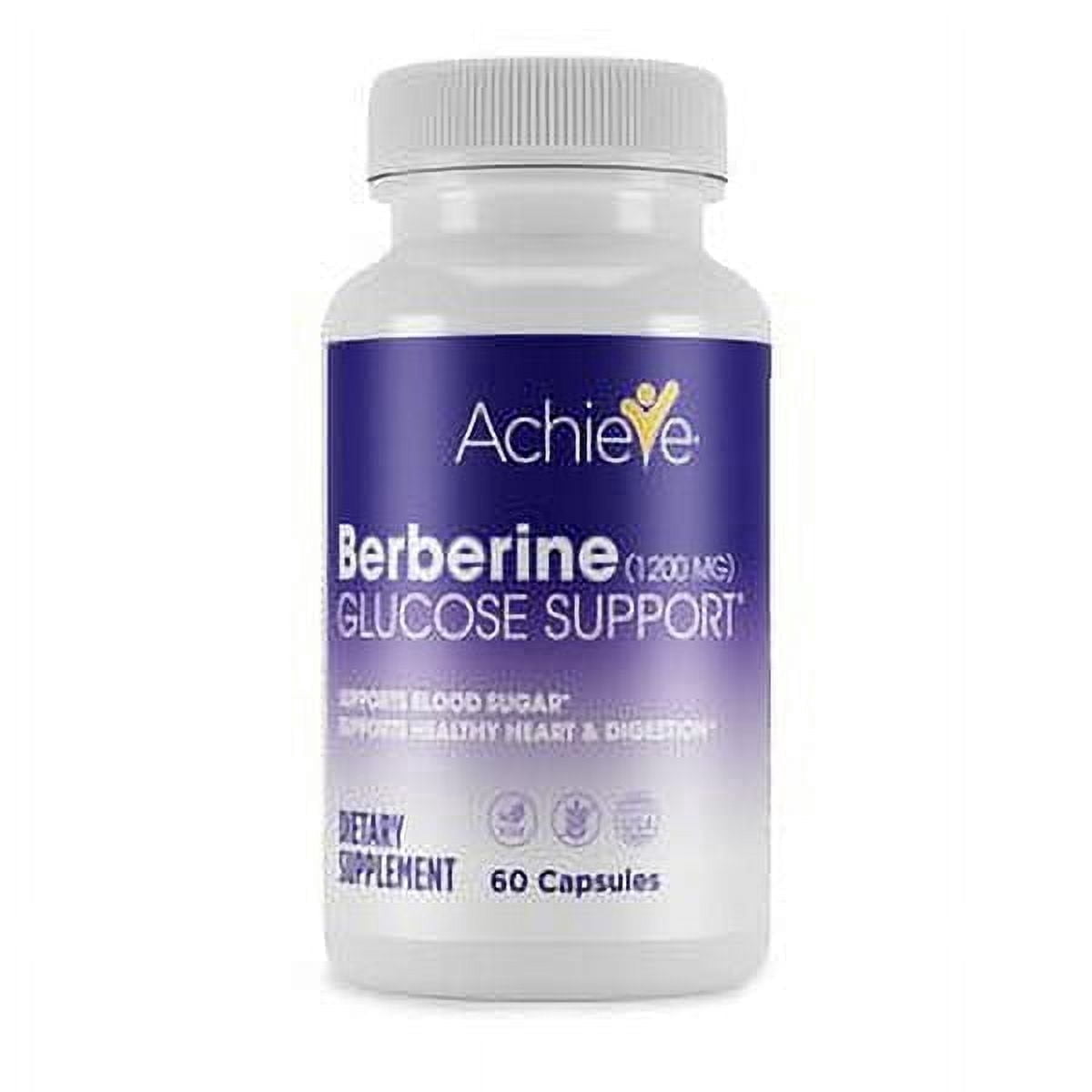 Achieve Berberine Supplement, Daily Wellness & Energy Support, Non-GMO - 60 Capsules
