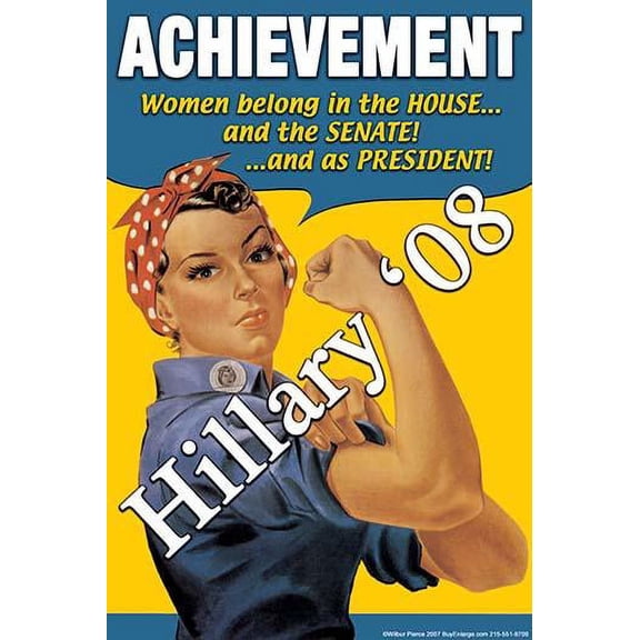Achievement - Hillary '08- Fine Art Canvas Print (20" x 30")
