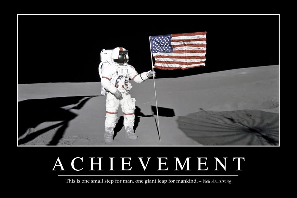 Achievement Inspirational Quote and Motivational Poster Canvas Art - Stocktrek Images (34 x 23)